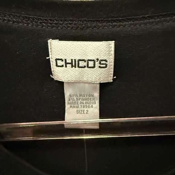 Chico's Black Long Sleeve Top with Colorful Embellishments size 2X - Picture 2 of 7